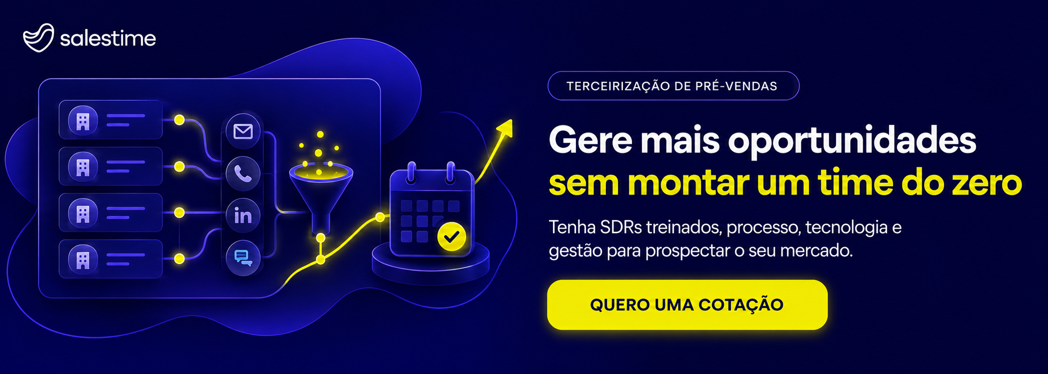 Cotação Terceirização de Pré-vendas Solicitar cotação da Salestime terceirização de pré-vendas